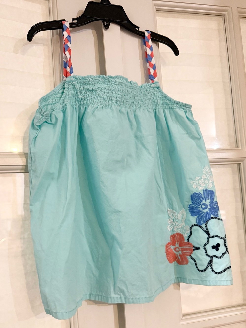 Gymboree Aqua Floral Camisole with Braided Straps